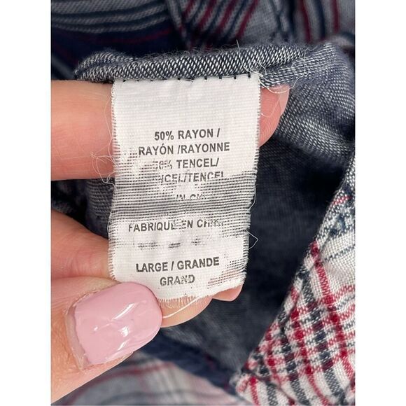 Rails Navy and Pink Plaid Button Down Shirt - Picture 6 of 6